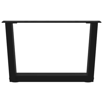Ruokapöydän jalat V-muoto 2 kpl Musta 50x(30-31,3) cm Teräs