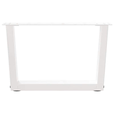 Ruokapöydän jalat V-muoto 2 kpl Valkoinen 50x(30-31,3) cm Teräs