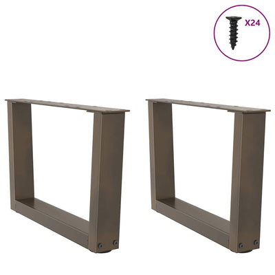 Ruokapöydän jalat V-muoto 2 kpl Luonnonteräs 50x(30-31,3) cm