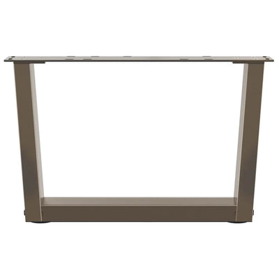 Ruokapöydän jalat V-muoto 2 kpl Luonnonteräs 50x(30-31,3) cm