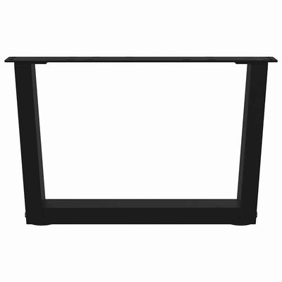 Ruokapöydän jalat V-muoto 2 kpl Musta 60x(30-31,3) cm Teräs