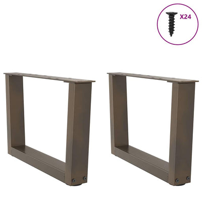 Ruokapöydän jalat V-muoto 2 kpl Luonnonteräs 60x(30-31,3) cm