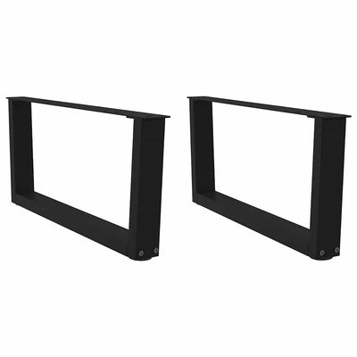 Ruokapöydän jalat V-muoto 2 kpl Musta 70x(30-31,3) cm Teräs