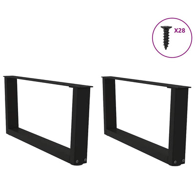 Ruokapöydän jalat V-muoto 2 kpl Musta 70x(30-31,3) cm Teräs