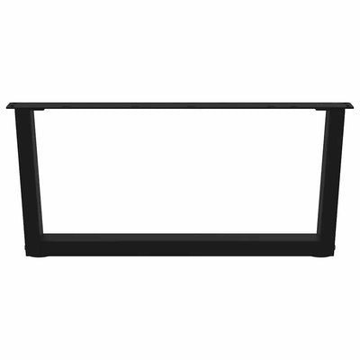 Ruokapöydän jalat V-muoto 2 kpl Musta 70x(30-31,3) cm Teräs