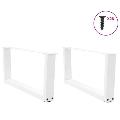 Ruokapöydän jalat V-muotoinen 2 kpl Valkoinen 70x(30-31,3) cm