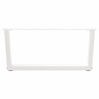 Ruokapöydän jalat V-muotoinen 2 kpl Valkoinen 70x(30-31,3) cm