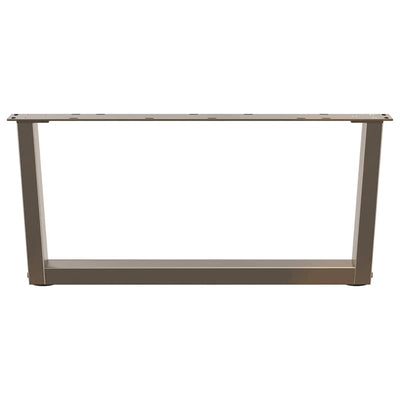 Ruokapöydän jalat V-muoto 2 kpl Luonnonteräs 70x(30-31,3) cm