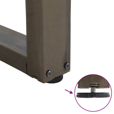 Luonnonteräs ruokapöydän jalat v-muoto Crusita 70x(30-31,3)cm (2 kpl)