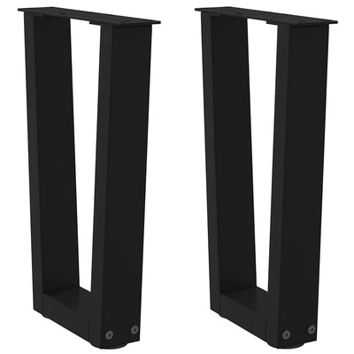 Musta ruokapöydän jalat v-muoto Crusita 28x(42-43,3)cm (2 kpl teräs)