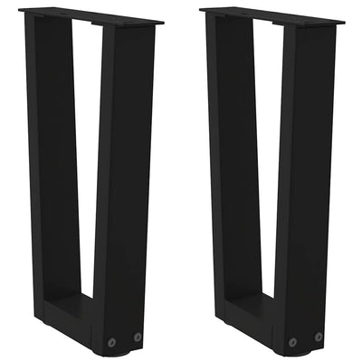 Ruokapöydän jalat V-muoto 2 kpl Musta 28x(42-43,3) cm Teräs