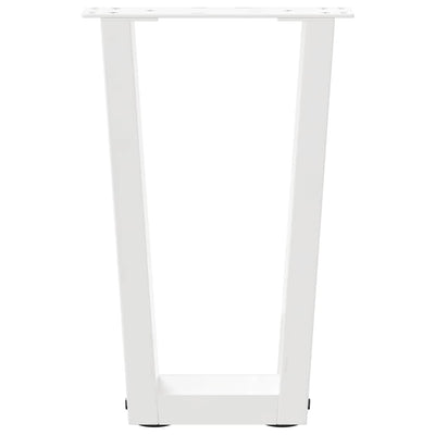 Ruokapöydän jalat V-muoto 2 kpl Valkoinen 28x(42-43,3) cm Teräs