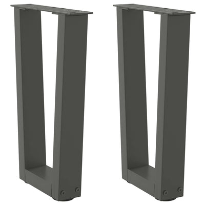 Ruokapöydän jalat V-muoto 2 kpl Antrasiitti 28x(42-43,3) cm