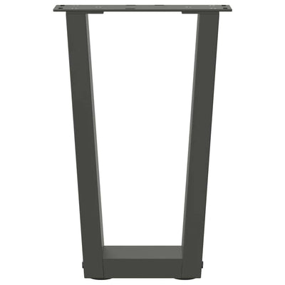 Ruokapöydän jalat V-muoto 2 kpl Antrasiitti 28x(42-43,3) cm