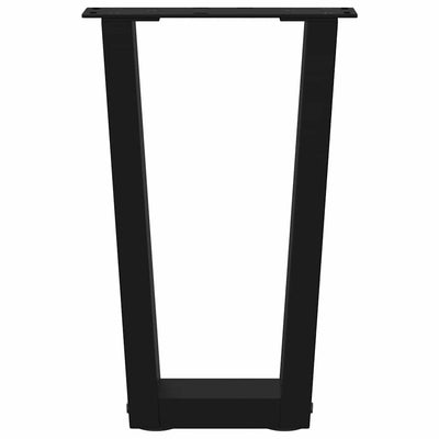 Ruokapöydän jalat V-muoto 2 kpl Musta 38x(42-43,3) cm Teräs