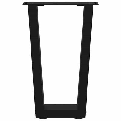 Musta ruokapöydän jalat v-muoto Crusita 38x(42-43,3)cm (2 kpl teräs)