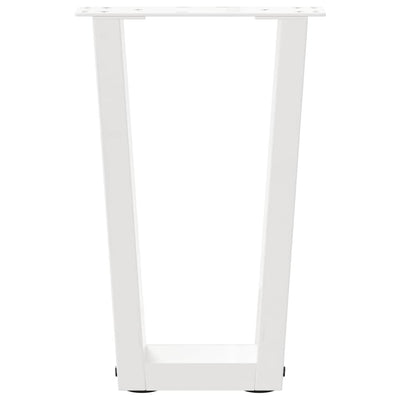 Ruokapöydän jalat V-muotoinen 2 kpl Valkoinen 38x(42-43,3) cm