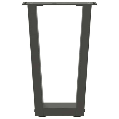 Ruokapöydän jalat V-muoto 2 kpl Antrasiitti 38x(42-43,3) cm
