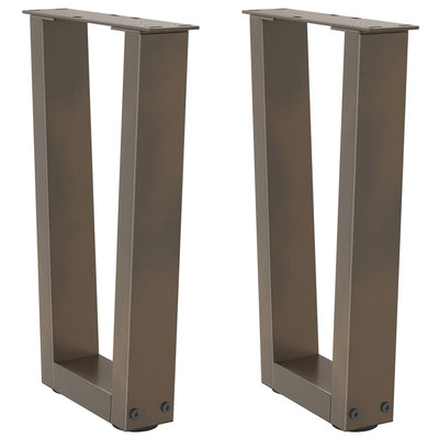 Ruokapöydän jalat V-muoto 2 kpl Luonnonteräs 38x(42-43,3) cm