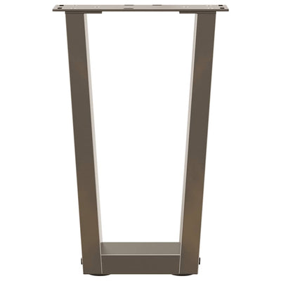 Ruokapöydän jalat V-muoto 2 kpl Luonnonteräs 38x(42-43,3) cm