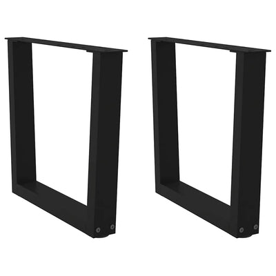 Ruokapöydän jalat V-muoto 2 kpl Musta 50x(42-43,3) cm Teräs