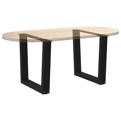 Ruokapöydän jalat V-muoto 2 kpl Musta 50x(42-43,3) cm Teräs