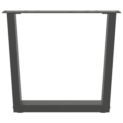 Ruokapöydän jalat V-muotoinen 2 kpl Antrasiitti 50x(42-43,3) cm