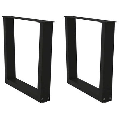 Ruokapöydän jalat V-muotoinen 2 kpl Musta 60x(42-43,3) cm Teräs