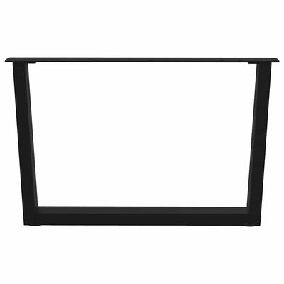 Ruokapöydän jalat V-muotoinen 2 kpl Musta 70x(42-43,3) cm Teräs