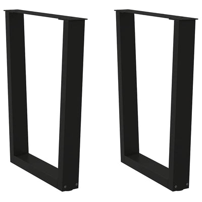 Ruokapöydän jalat V-muoto 2 kpl Musta 60x(72-73,3) cm Teräs