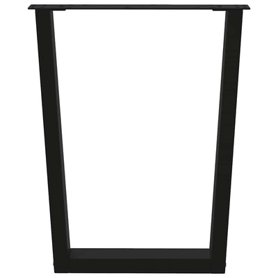 Ruokapöydän jalat V-muoto 2 kpl Musta 60x(72-73,3) cm Teräs