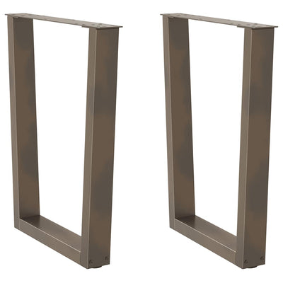 Ruokapöydän jalat V-muoto 2 kpl Luonnonteräs 60x(72-73,3) cm