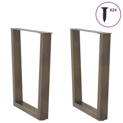 Ruokapöydän jalat V-muoto 2 kpl Luonnonteräs 60x(72-73,3) cm