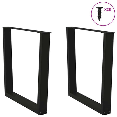 Ruokapöydän jalat V-muoto 2 kpl Musta 80x(72-73,3) cm Teräs