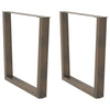 Ruokapöydän jalat V-muoto 2 kpl Luonnonteräs 80x(72-73,3) cm