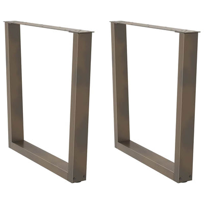 Ruokapöydän jalat V-muoto 2 kpl Luonnonteräs 80x(72-73,3) cm