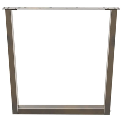 Ruokapöydän jalat V-muoto 2 kpl Luonnonteräs 80x(72-73,3) cm