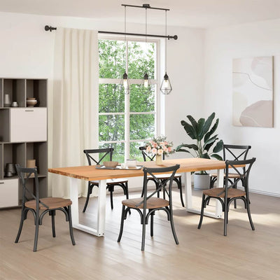 Valkoinen ruokapöydän jalat v-muotoinen Crusita 90x(72-73,3)cm (2 kpl)