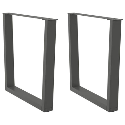 Ruokapöydän jalat V-muoto 2 kpl Antrasiitti 90x(72-73,3) cm
