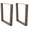 Ruokapöydän jalat V-muoto 2 kpl Luonnonteräs 90x(72-73,3) cm