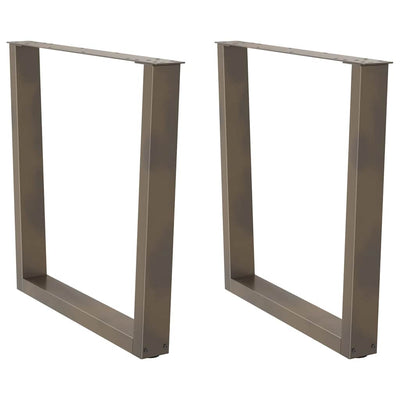 Ruokapöydän jalat V-muoto 2 kpl Luonnonteräs 90x(72-73,3) cm