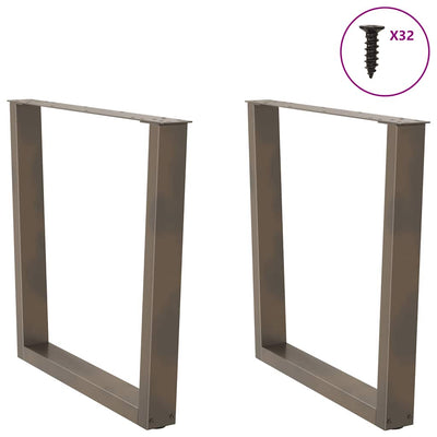 Ruokapöydän jalat V-muoto 2 kpl Luonnonteräs 90x(72-73,3) cm