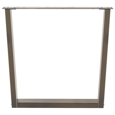 Ruokapöydän jalat V-muoto 2 kpl Luonnonteräs 90x(72-73,3) cm