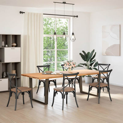 Luonnonteräs ruokapöydän jalat v-muoto Crusita 100x(72-73,3)cm (2 kpl)