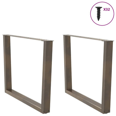 Ruokapöydän jalat V-muoto 2 kpl Luonnonteräs 100x(72-73,3) cm