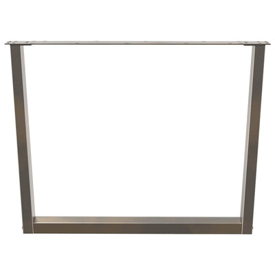 Ruokapöydän jalat V-muoto 2 kpl Luonnonteräs 100x(72-73,3) cm
