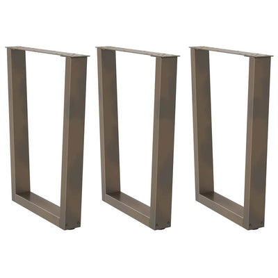Ruokapöydän jalat V-muoto 3 kpl Luonnonteräs 70x(72-73,3) cm