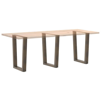 Ruokapöydän jalat V-muoto 3 kpl Luonnonteräs 70x(72-73,3) cm