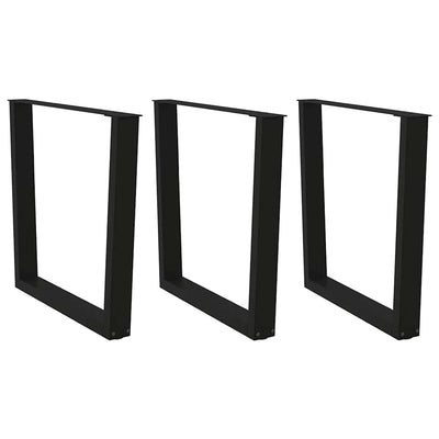 Ruokapöydän jalat V-muoto 3 kpl Musta 80x(72-73,3) cm Teräs