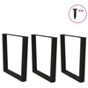 Musta ruokapöydän jalat v-muoto Crusita 80x(72-73,3)cm (3 kpl teräs)